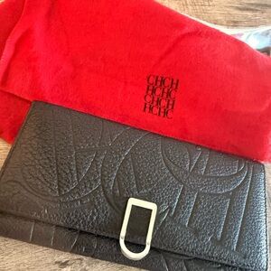 Carolina Herrera Textured Black Clutch